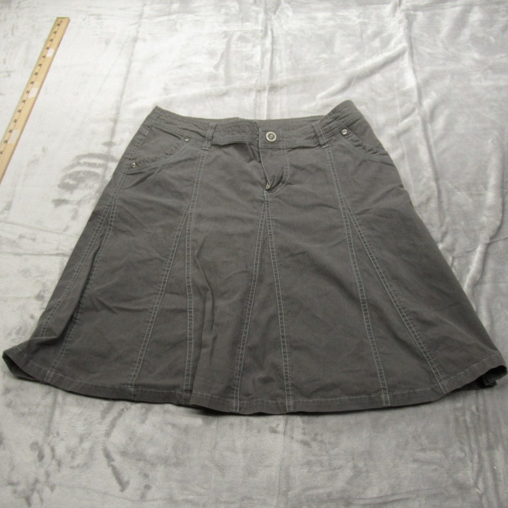 Kuhl Splash Skirt Women 8 Gray Utility Outdoors Casual Unlined Active Hike Nylon